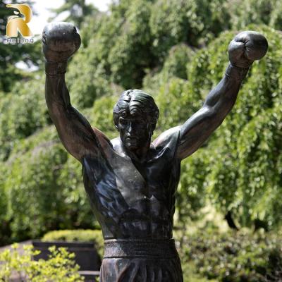 China Europe Art Park Outdoor Decor Boxing Statue Large Size Casting Bronze Sculpture For Sale for sale