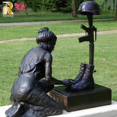 China Europe high quality custom cast bronze fallen soldier statue for sale for sale