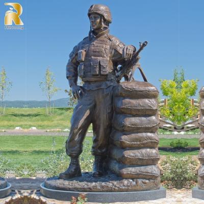 China High Quality Casting Bronze Life Size Sculpture In Europe Art John Borbonus Memorial Soldier Statues for sale