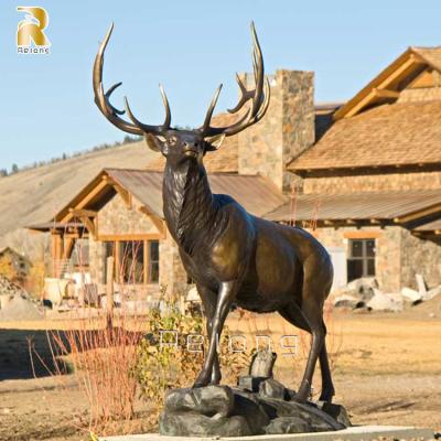 China Elks Bronze Sculpture Of Europe Life Size Outdoor Luxury Deer Statues For Sale for sale