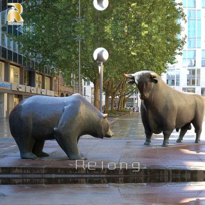 China Europe Big Size Famous Outdoor Park Bear Bull Statue Bronze Sculpture For Street for sale