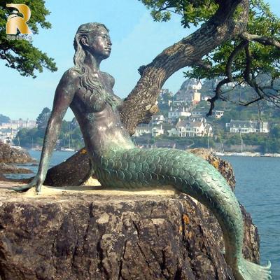 China Europe New Design Modern Bronze Mermaid Tail Sculpture Statue Outdoor Park Decor for sale