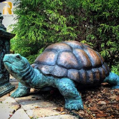 China Europe Park Decor Life Size Outdoor Bronze Sea Animal Garden Turtle Statues for sale