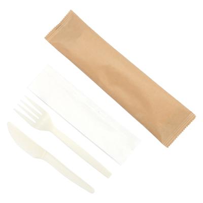 China Biodegradable Logo Disposable For Home Disposable Custom Cutlery Forks Spoons And Knives Flatware Sets CPLA for sale