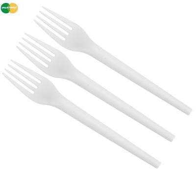 China Biodegradable Compostable CPLA Disposable Cutlery Maker Quanhua Restaurant Cutlery Fork Spoon for sale