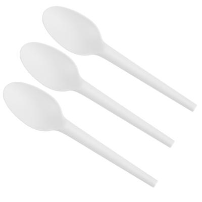 China Disposable Disposable Biodegradable Silverware Spoon Food Grade Cornstarch Tea Spoon for sale