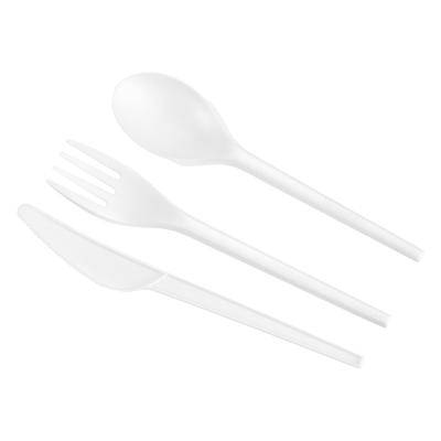 China CPLA 2021 Food Grade Corn Starch Forks CPLA Disposable White Cutlery for sale