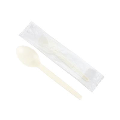 China Food Grade BPI OEM ODM Disposable Plastic Disposable Soup Spoon Cutlery for sale