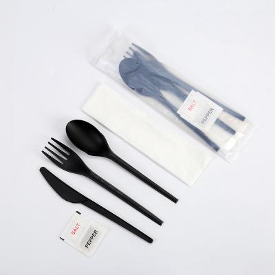 China CPLA OEM ODM Wrapped Cutlery Cutlery Set Biodegradable Forks Spoon and Fork for sale