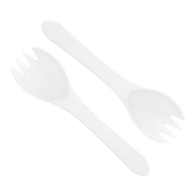 China BPI Disposable Wrapped Eco Friendly Spork Camping White Cutlery Utensil for sale