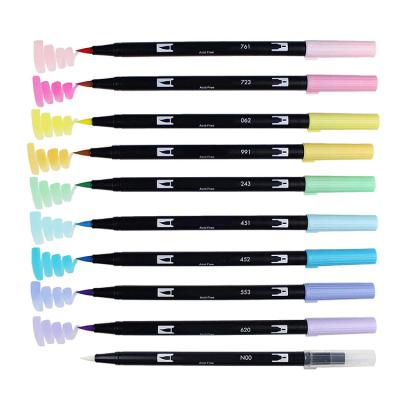 China Wholesale Customized School Designer Non Toxic Dual Tip Brush Watercolor Pen Art Markers Pens Set For Artiset for sale