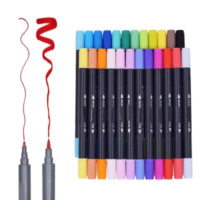 China School Hot Sale Non-Toxic Refillable Watercolor Tips Dual Brush Markers Pens Set For Water Color Painting for sale