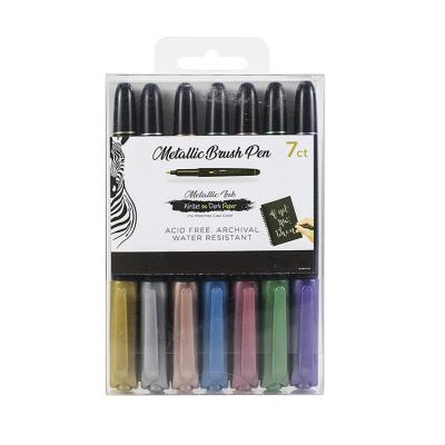 China High Quality Metallic Tip Pen TOMART School Marker Brush Set for sale