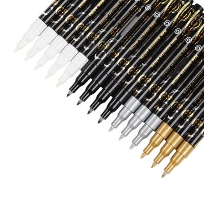 China School Custom Colors Metallic Marker Pen Set DIY Scrapbooking Crafts Card Making 0.7MM Plastic Head Art Pen Tip For Drawing for sale