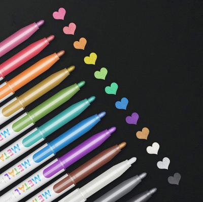 China Custom Logo Metallic Ink 2mm 3mm Mini Markers Permanent Paint Color Pens Non-Toxic School Wholesale Custom For Metal for sale