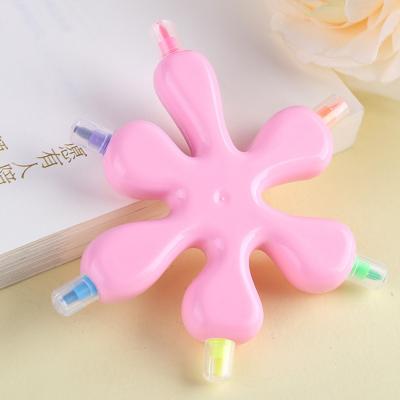 China office & School Markers Wholesale Multi Functional Easy Dry Stylus Pen With Flower Petal Shape Highlighter Bars For Gifts for sale