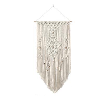 China Handmade Woven Tapestry Belle Decoraion Macrame Wall Hanging Cotton Crochet Garland Banner Long Tassel Banner Art Decor For Living Room Home Bed for sale