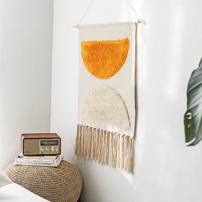 China Beautiful Unique Decoraion Style Hand & Woven Hanging Tassels Art Curtain Blankets INS Tapestry Decor Macrame Home Warm Wall Hanging For Apartment Dorm for sale