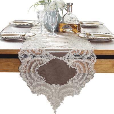 China European Style Beautiful European Style Home Decoration Lace Embroidery Coffee Table Runner Flag Dresser Scarves TV Cabinet Decor Cover Luxury Tablecloth for sale