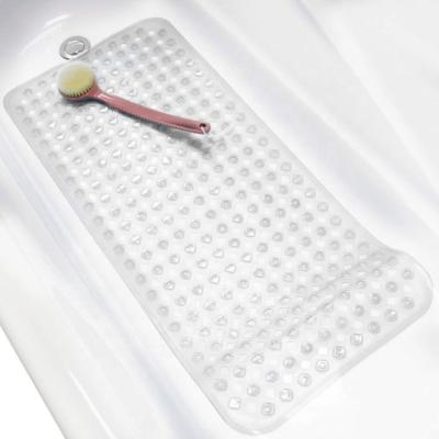 China Original High Quality Durable Non-Slip Extra Long Non-Slip With Drain Holes Suction Cups Bathtub Shower Bathroom Mat for sale