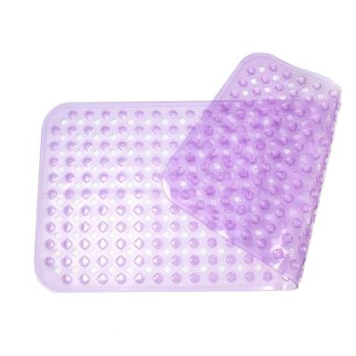 China Wholesale Suction Suction Cups 88x40CM With Drain Holes PVC Non Slip Bath Floor Shower Mat For Bathroom Tub for sale