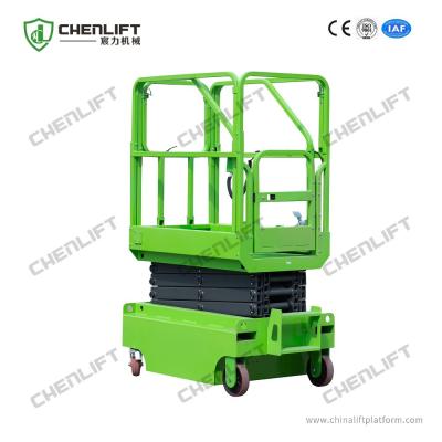 China Manual Pushing Mobile Scissor Lift Mini 3m Platform Height 240 Kg Load Capacity for sale