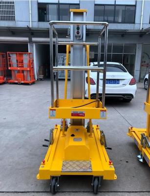 China 6 Meters Flame Proof Aluminum Aerial Work Platform Single Mast Man Lift 130Kg for sale