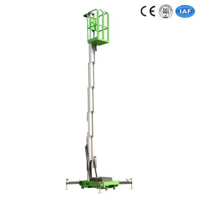 China 6 Meters Single Mast Aluminum Industrial Vertical Platform Lift 130Kg Loading Capacity for sale