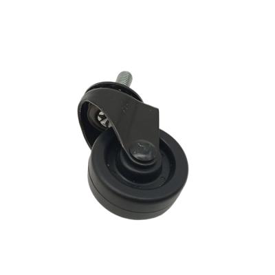 China 1.5 Inch Small Rigid High Quality Caster Wheels 40x16mm Black PP Thread Stem Swivel Caster Wheel for sale