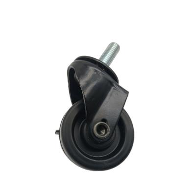 China Rigid Duty Industrial Caster Wheel 1.5inch PP Wheel Total Black Caster For Material Handling for sale