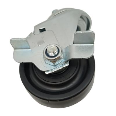 China China Manufacture PU Flat 75x45mm Traditional Black Caster Screw Wheel Lock for sale