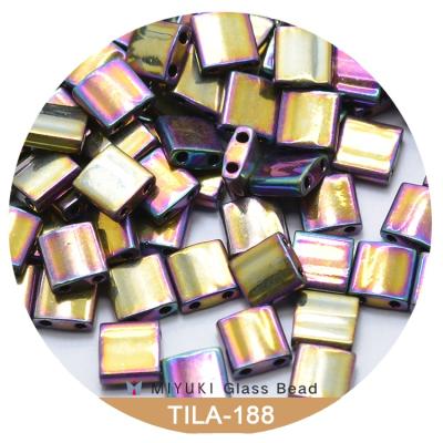 China Eco-friend Miyuki Tila Beads 5*5*1.9 mm Pack 10g [17 Colors Metallic Luster] for sale