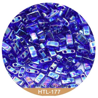 China Eco-ami Miyuki Half Tila beads 5*2.3*1.9 mm 10g pack [14 colors transparent rainbow] for sale