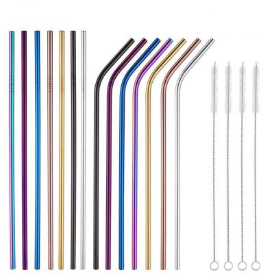 China Hot Sale Metal Straws Viable Reusable Stainless Steel Straws Drinking Straws for sale