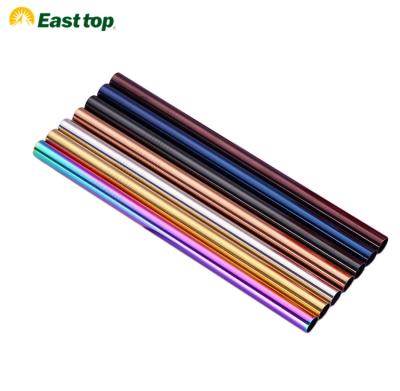 China 215*12mm Metal Viable Straws For Bubble Tea/Tapioca Pearl, Milkshakes, Smoothies Boba Stainless Steel Straws Straws for sale