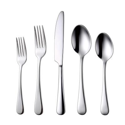 China Viable ready to ship high quality food grade mirror sivle tableware 304 stainless steel stolne polish flatware set 18/10 cutlery set for sale