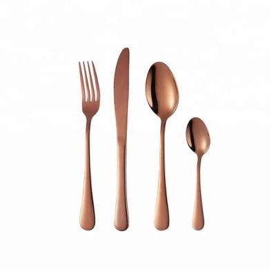 China Viable Elegant Copper Flatware Stainless Steel Rose Gold Cutlery for sale