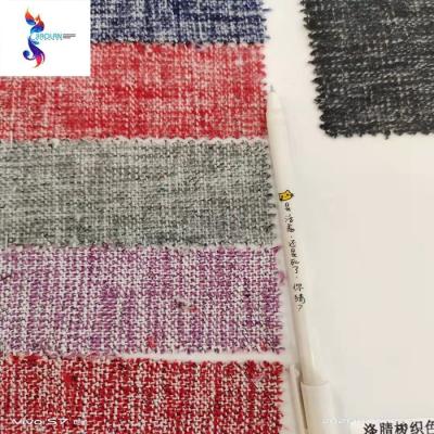 China 45%P55%A quality polyester acrylic fiber fabric ready yarn in factory stock lot goods anti-static dyed stocklot woven fabric clothing stock for sale