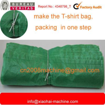 China Plastic Bag Automatic Tying Machine With T Shirt Puncher And Strapping Device for sale