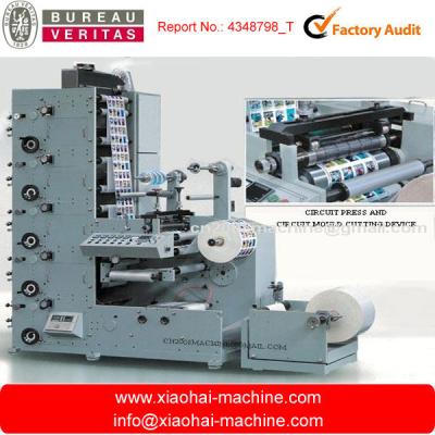 China Automatische selbstklebende Aufkleber-Aufkleber Flexo-Druckmaschine 4 - Reihe Relais-6colors zu verkaufen