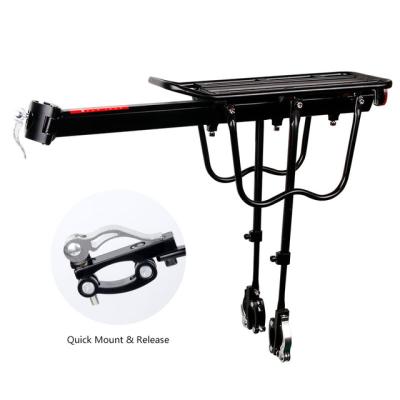 China Quick Release Adjustable Adjustable Length Bicycle Luggage Cargo Carrier Aluminum Alloy Bike Rear Seat Rack With Reflector for sale