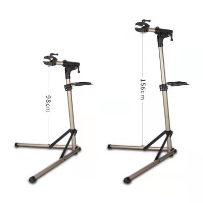 China Professional Floor Mount Aluminum Alloy Bike Work Stool Bicycle Repair Tools Adjustable Fold Bike Rack Storage Bicycle Repair Stand for sale