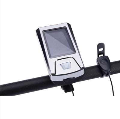 China Multifunctional USB Solar Powered Bicycle Light USB Rechargeable Bicycle Light Horn Bike Lights Split Button for sale