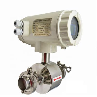 China Sanitary PTFE CIPPUS Tri Clamp Flange Stainless Steel Electromagnetic Flow Meter for sale