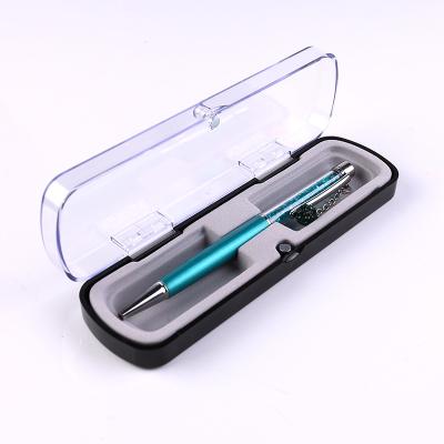 China Best Recyclable High Grade Magnet Flip Design Flash Selling Customized Plastic Box Crystal Acrylic Pen Double Pen Display NO.0907 for sale