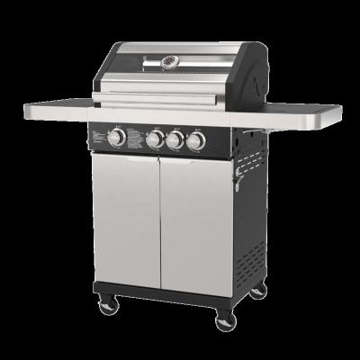 China Easily Assembled Gas Grill 3.0kW x 3 Main Burners +2.5kW x 1 Side Burner Gas BBQ Grill with Cabinets Bowls Stainless Steel Gas Barbeq for sale