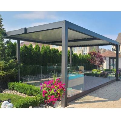 China Waterproof Modern Outdoor Waterproof Bioclimatique Aluminium Louvered Pergola Motorized for sale