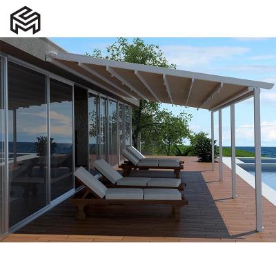 China Waterproof Outdoors Patio Design Awning Pvc Roof Retractable Pergola 3x4m for sale