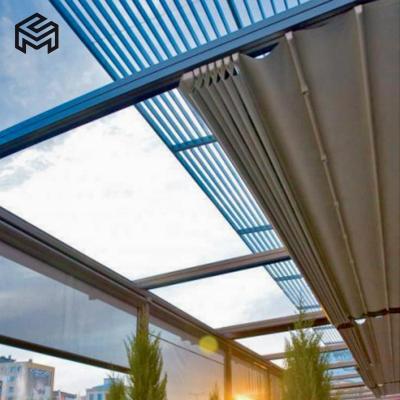 China Waterproof Pvc Roof Electric Retractable Pergola Canopy For Outdoor Restaurant for sale