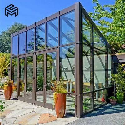 China Sun block Patio Enclosure Modular Prefab Glass Green House Free Standing Sun Room for sale